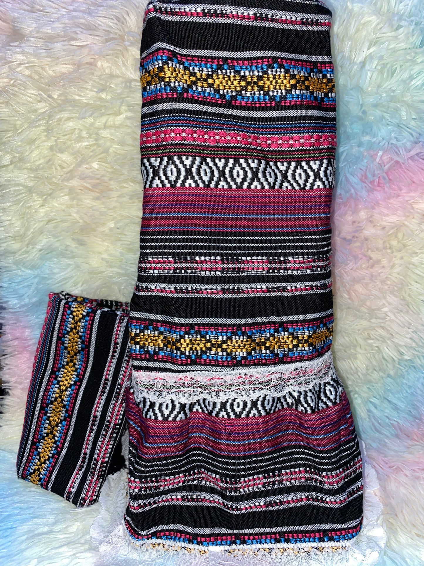 Set vestido de licuadora con manta,en tela típica