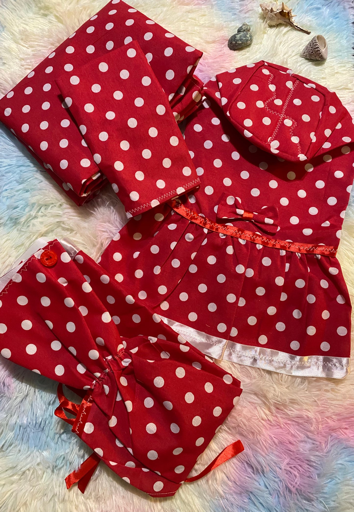 Set de mantel,manta,vestido de licuadora y vestido de tambo de gas
