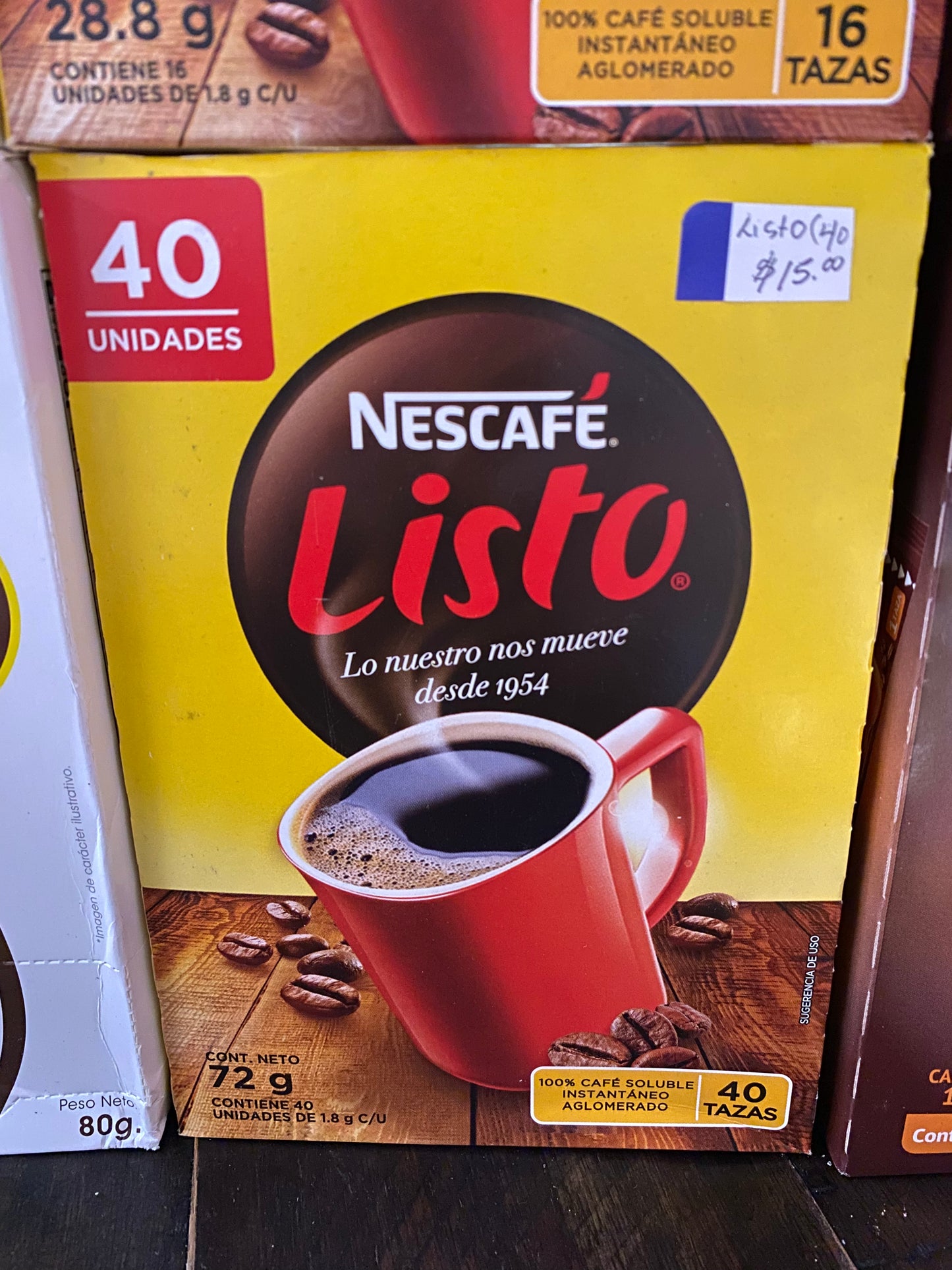 Café listo caja de 40 unidades