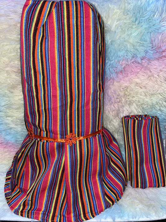 Set de vestido de licuadora con manta,en tela típica